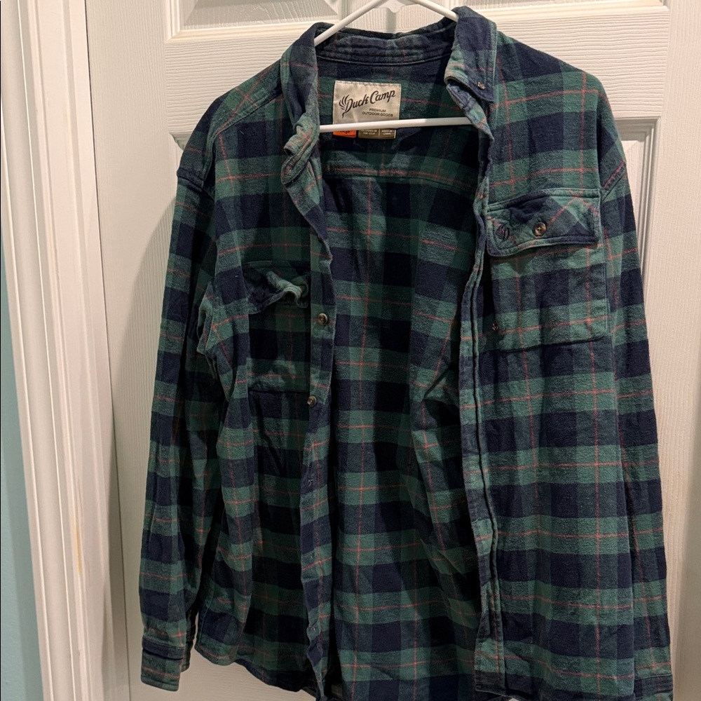 Plaid Green and Blue Men's Shirt